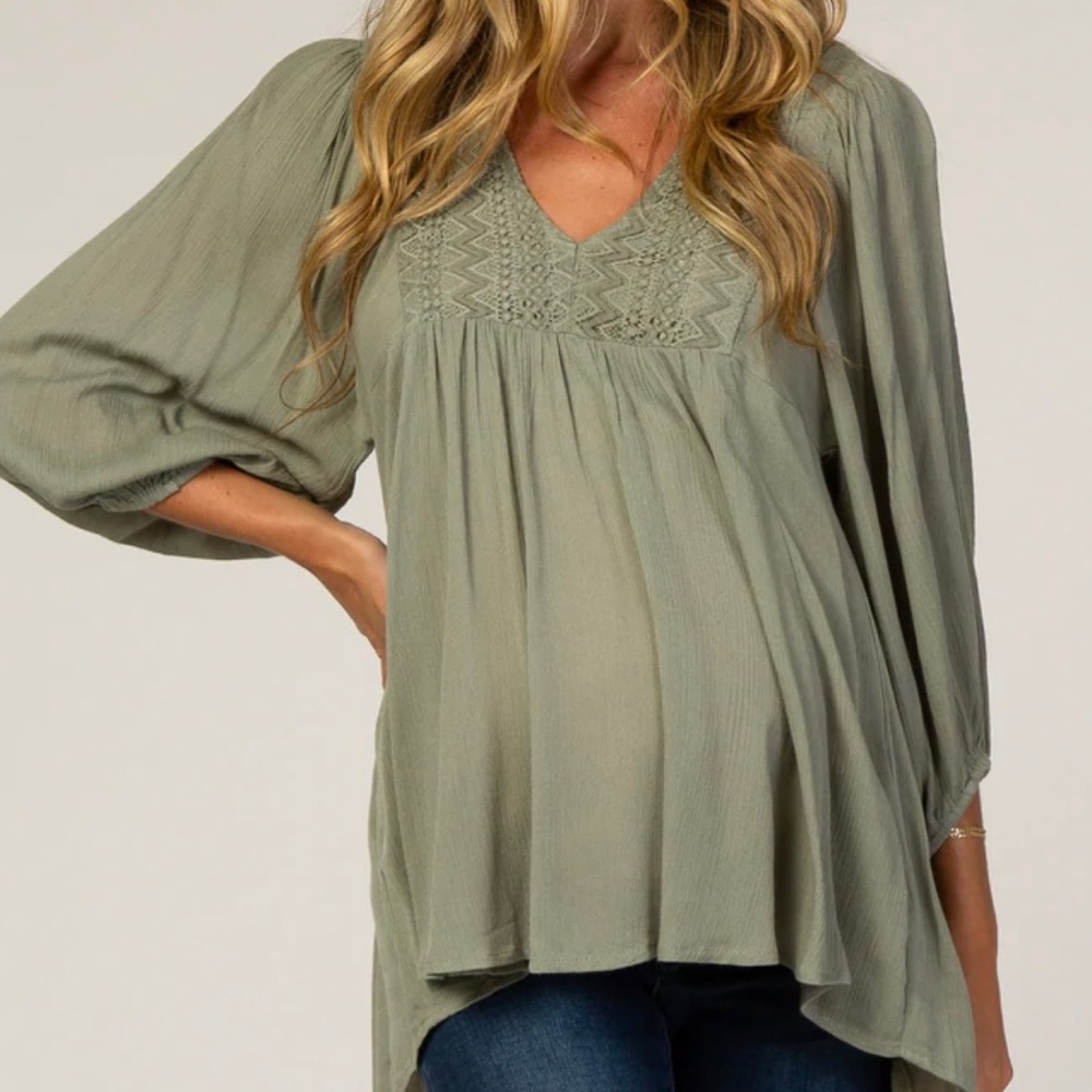 Pinkblush green maternity blouse